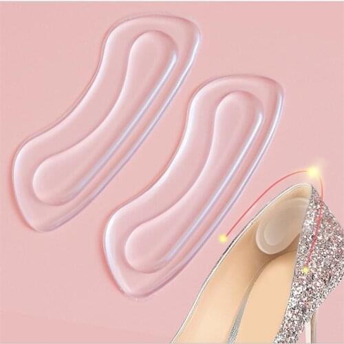 1Pair Silicone Gel Women Heel Inserts protector Foot feet Care Shoe Insert Pad Insole Cushion Massage Rear Foot Sticker
