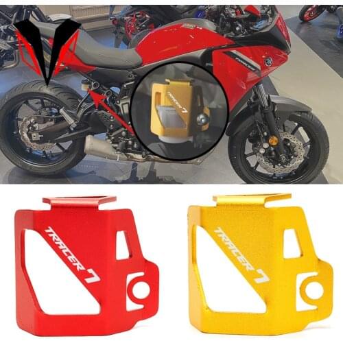 Motorcycle CNC Aluminum Rear Brake Fluid Cylinder Cover Oil Tank Protection For Yamaha TRACER7 TRACER 7 / GT 2021 2022
