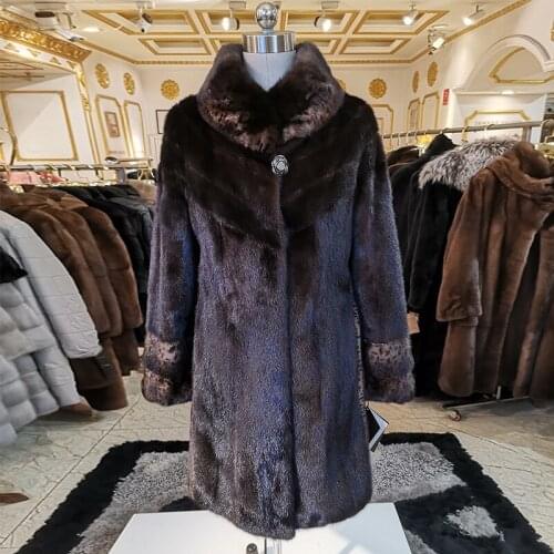 2020 winter real mink fur coat woman fashion mink fur coat High grade real mink fur coat Casual winter coat women fur