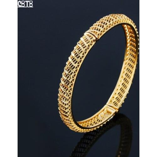 Gold Lattice Bracelet Handmade Jewelry Muslim Dubai India African Women Exquisite Luxury Bracelet Gift Wholesale Does Not Fade