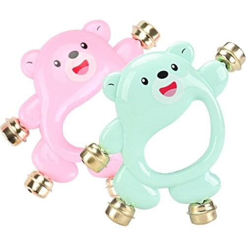 2 Size 1pc Newborn Infant Toy Newborn Funny Hand Rattle Baby Puzzle Bell Coax Baby Hand Grip Bells For Baby Kids Random Color