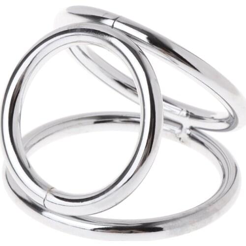 Stainless Steel 3 Ring Scrotum Testicle Clamps Penis Rings Penis Lock Cock Ring Cock Clamp Adult Game