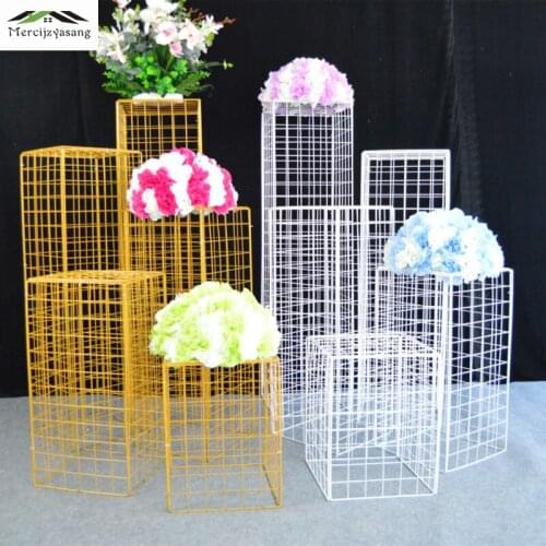 3Pcs/Lot Flower Vases Floor Metal Vase Plant Dried Floral Holder Flower Pot Road Lead for Home/Wedding Corridor Decoration G140