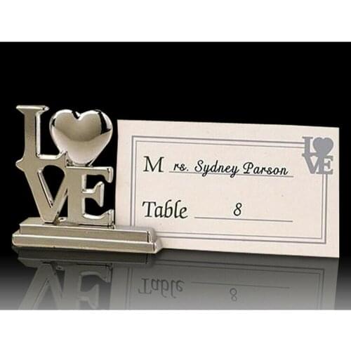 500sets DHL place card holder + plain card Love Wedding Table Place Card Holder Bridal Shower Wedding Souvenirs Favor