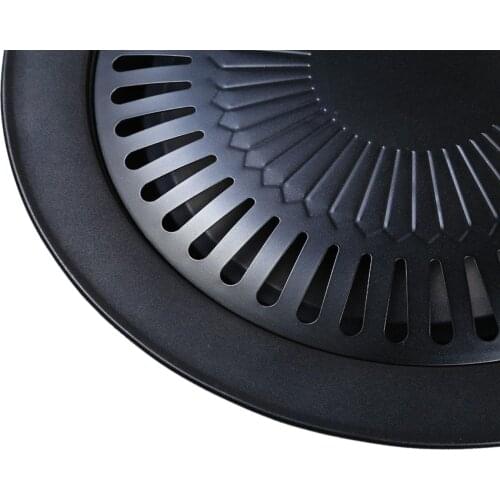 Non-stick 13 inch Smokeless Indoor Stovetop Barbecue BBQ Grill Kitchen Pan Griddle