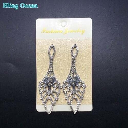 Blingocean Teardrop earrings crystal competition jewelry for wedding bikini shows