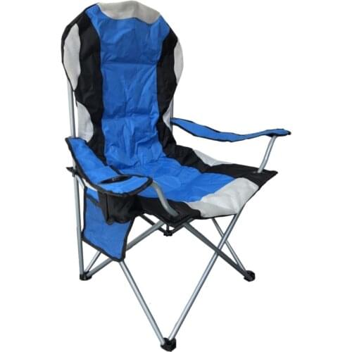 Big Camping Garden Beach Chair Foldable Big Size Thick Metal Stainless 130 Kg Capacity Blue And Red Color