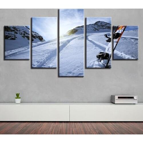 Modular Canvas HD Prints Posters Home Decor Wall Art Pictures 5 Pieces Ski Facility Art Paintings No Frame