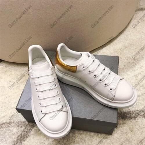 2021 Xinmai Net Red Leather Mens and Womens Small White Shoes, Genuine Leather Platform Daddy Shoes Free Shipping