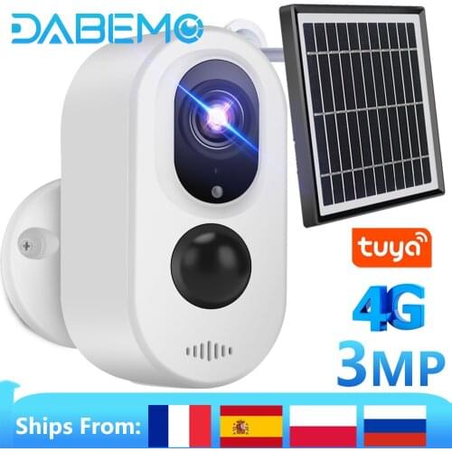 Outdoor Battery Wireless Camera 3MP HD 4G SIM Card Security Surveillance Camera Solar Powered Smart PIR Human Detection Camera