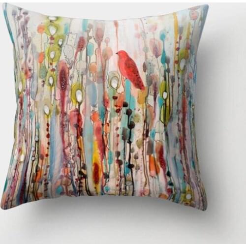 New Geometric Printed Square Pillow Cover Cushion Case Toss Pillowcase Hidden Zipper Closure 45 X 45cm