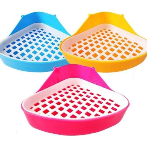 New Rabbit Toilet Litter Tray,Small Animal Toilet Corner Potty, Pet Litter Trays Corner for Rabbit, Hamster