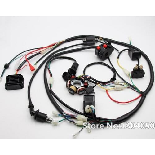 FULL ELECTRIC GY6 125/150CC LOOM MAGNETO STATOR Solenoid Magneto Coil Regulator CDI ATV QUAD WIRING HARNESS 6 coil