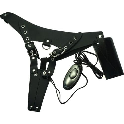 PU Leather Thongs Fetish Sex Toys for Woman,Electro Shock Female Chastity Belt , Clitoris Electrical Stimulation Sexy, couples