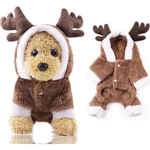 Christmas Pet Clothes Cute Pet Dog Cat Costume Elk Suit Small Medium Cat Dog Comfortable Christmas Celebration Pet Costume