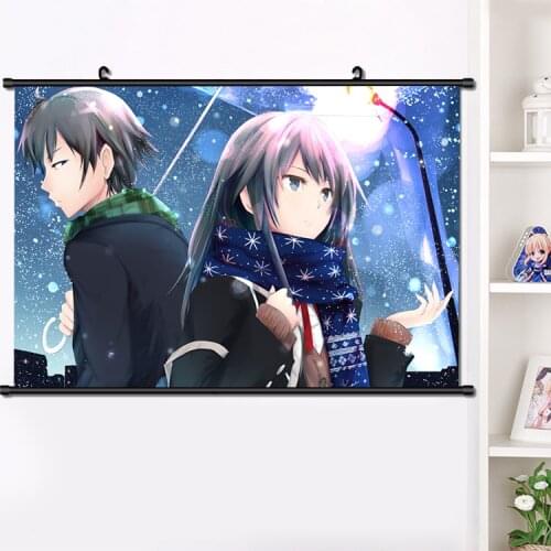 Anime My Teen Romantic Comedy SNAFU Yuigahama Yui Hikigaya Wall Scroll Poster Manga Wall Hanging Poster Home Decoration 40*60cm