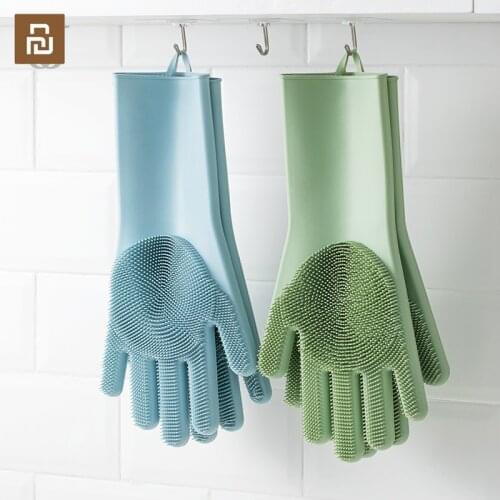 Youpin Jordan&Judy Magic Silicone Cleaning Gloves Insulation non-slip Dishwashing Glove Double-sided Wear for Home Kitchen Wife