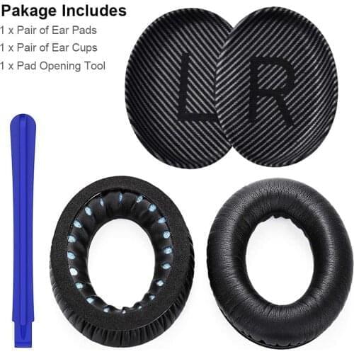 Replacement Ear Cushions for Bose Quiet Comfort 35 (QC35), QuietComfort 35 II (QC35 II) Headphones, Complete with QC35 Shaped