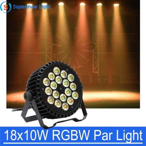 LED Par RGBW 4in1 18x10W Stage Flat Par Light for Disco Night Club Party
