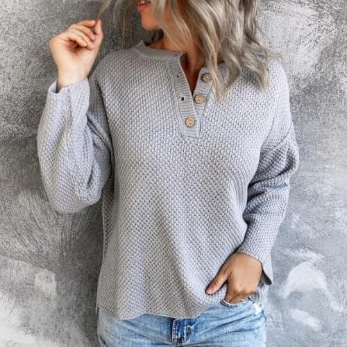 Loose Autumn Button Sweater Women 2021 New Korean Elegant Knitted Sweaters Oversized Warm Female Pullovers Fashion Solid Tops