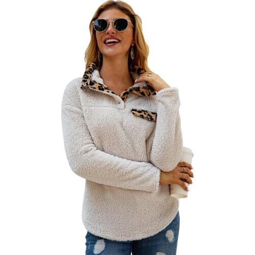 AECU 2021 Women Autumn Winter Fleece Hoodies Jacket Elegant Warm Soft Fur Pullover Plush Pocket Casual Outwear Sweatshirts