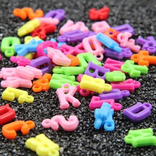100 pcs DIY Letter Acrylic Beads Children toys Alphabet color Beads Puzzles necklace craft Bracelets jewelry for kids