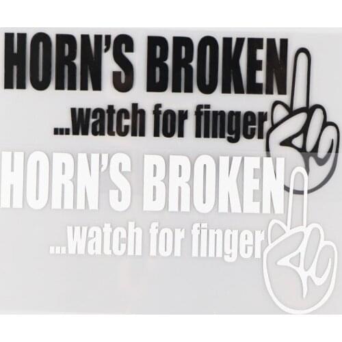 15.3CM*7.1CM Horns Broken Car Sticker For Window Door Decorate Personalized And Creative Stickers