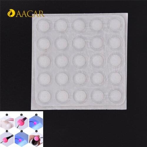 Gel Polish Color Button UV Gel Color Adhesive Paster Manicure Tool 25pcs Transparent Nail Button Stickers Silicone Label Sticker