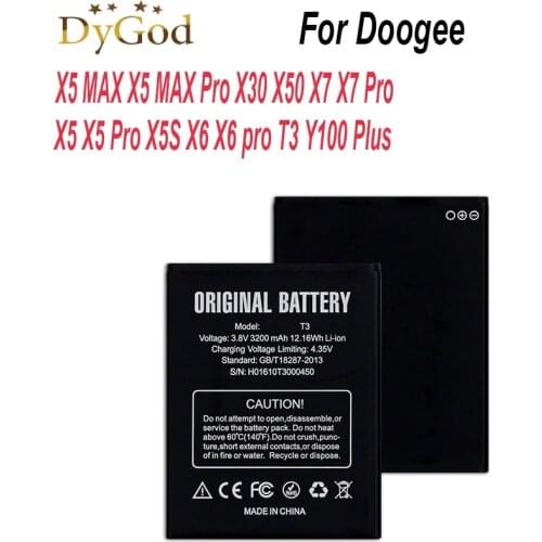Battery For Doogee X5 MAX X5 MAX Pro X30 X50 X7 X7 Pro Phone Batteria For Doogee X5 X5 Pro X5S X6 X6 pro T3 Y100 Plus Battery