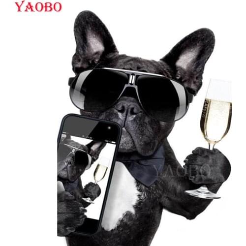 Diy diamond embroidery French Bulldog diamond painting full square mosaic picture rhinestone cross stitch Funny Selfie Pet Dog