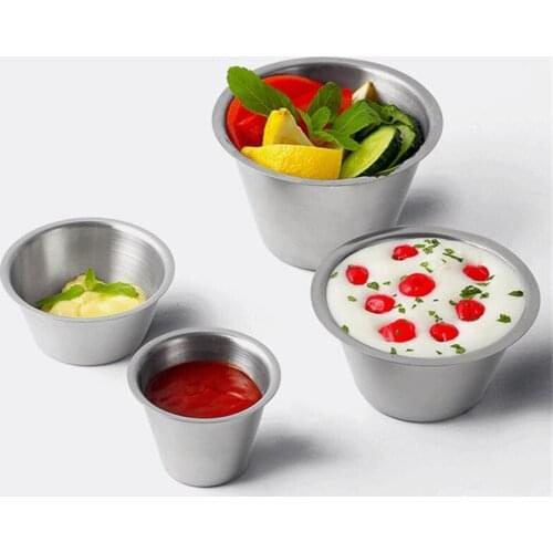 American Stainless Steel Sauce Cup individual condiment bowl kitchen Sala cup jam cup Ramekins 2oz 4oz 6oz 8oz