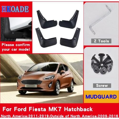 Car Fender Mud Flaps For Ford Fiesta Accessories 7 MK7 Hatchback 2009-2016 Mudguards Splash Guards Fender Mudflaps Car Fender