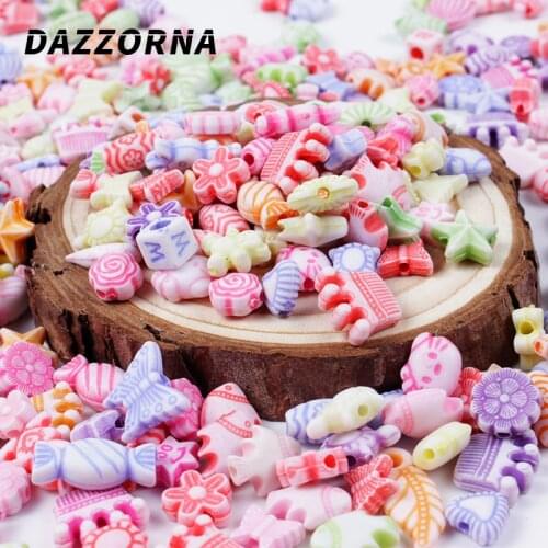 50/100/200Pcs Acrylic Beads Animal Round Shape Mixed Loose Beads For Jewelry Making DIY Necklace Bracelet Earring Accessories
