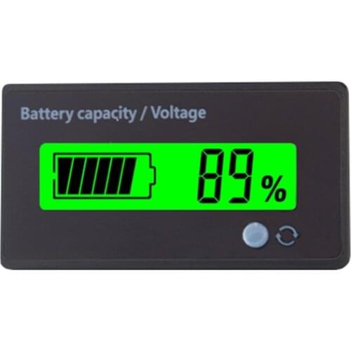 12V-84V Battery Meter Digital Battery Voltage Capacity Percent Monitor Tester Lead Acid Indicator Electric Quantity Detector