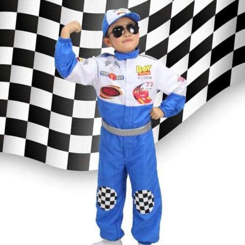 Kids Car Driver Role Playset Childrens Racing Driver Costume Halloween New Years for Boys Girls Driver Costume Fancy Dress