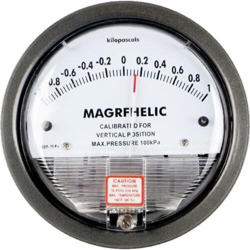 -1~1KPA Differential Pressure Gauge 4- 3/4" dia. X 2-3/16" Round Type Pointer Instrument Micromanometer TE2000