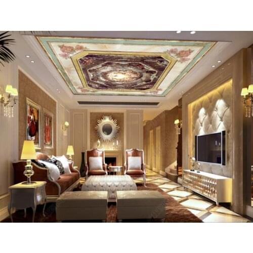 European style 3D Ceiling wallpaper 3d suspended ceiling wall mural 3d Living room bedroom ceiling stereoscope wall mural