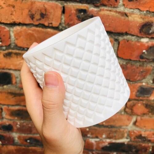 Handmade Concrete Candle Cup Mould Round Cement Candle Vessel Silicone Mould Concrete Candlestick Plant Pot Mould