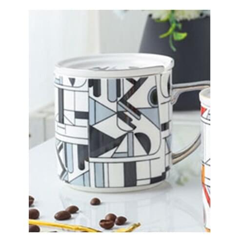 Creative Irregular Ceramic Coffee Cup with Gold Handle Handmade Pottery Tea Cup Travel Kitchen Tableware Nordic Home Coffee Cup