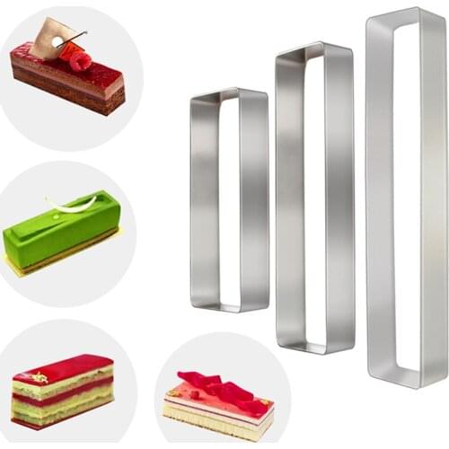 Square Rectangle Stainless Steel Cake Making Molds Pizza Fruit Pie Pastry DIY Decoration Mould Practical Kitchen Baking Tools