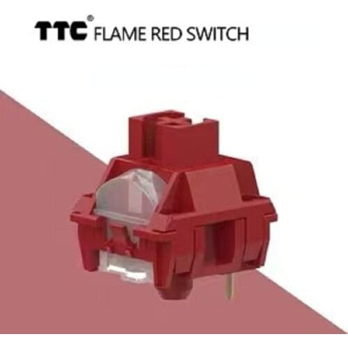 TTC Flame Red Switch Mechanical Keyboard Linear 3 Pins 45g Gold Contact with Collect Backlight Mirrow 24.5mm Spring Game GK61