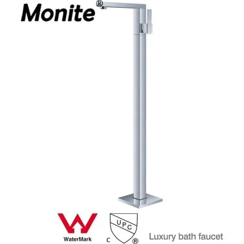 Monite Solid Brass New Promotion Chrome Bathtub Shower Mixer Faucet Single Handle Floor Mounted Shower Faucets