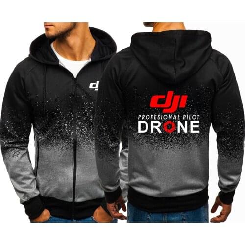 2021 Harajuku Men DJI Professional Pilot Drone Logo Hoodies Hoodie Printed Streetwear Fashion Casual Male Sweatshirt Gradient