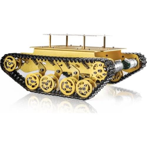 SZDOIT TS100 Metal Tracked RC Robot Tank Chassis Kit with Acrylic Board, Robot Arm Can be Directly Mounted on the Car