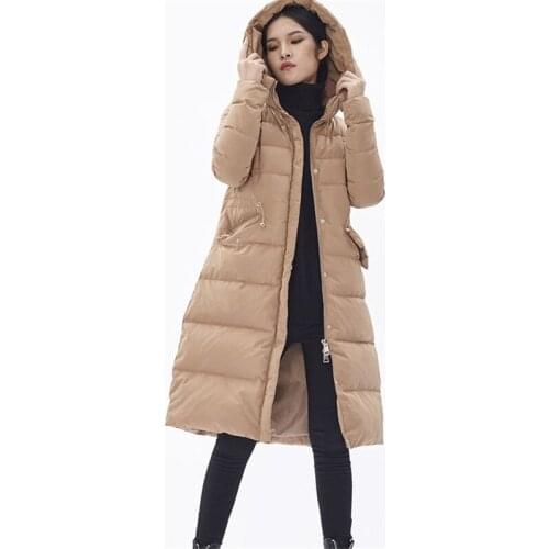 New hooded multi-color waist down jacket was thin long womens down jacket Korean version of the slim womens down jacket G120