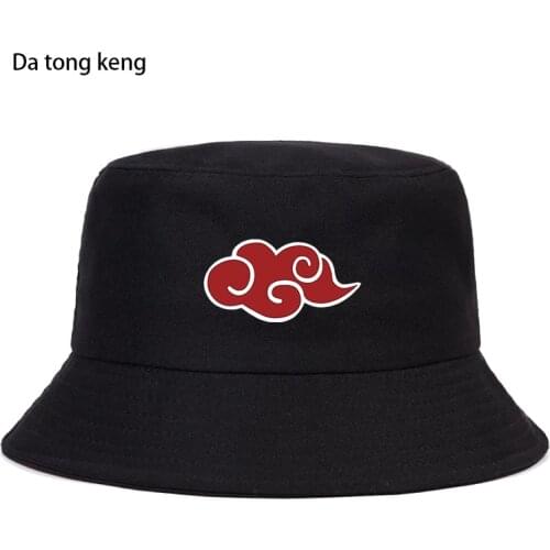 Red Cloud Bucket Hat Unisex Outdoor Japan Anime Cap Casual Foldable Fisherman Hats Sunscreen Beach Panama Hats