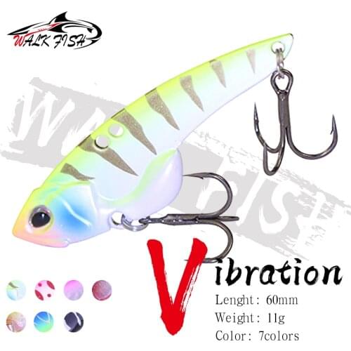 WALK FISH 60MM 11G VIB Vibration Bait Sinking 3D Eyes Fishing Lures Metal Bait Spinner Spoon Pencil Winter Fishing Tackle