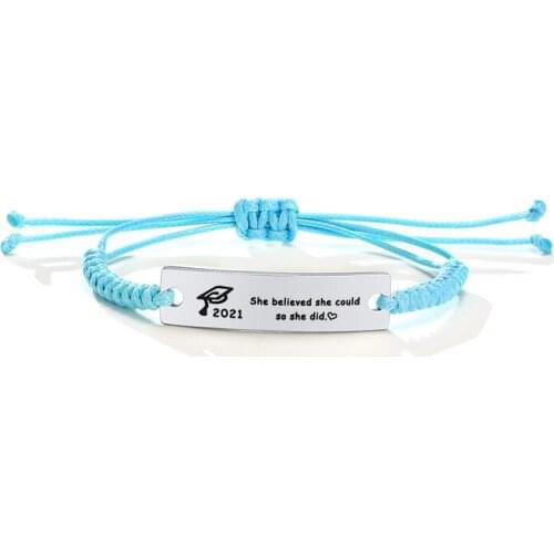 Size Adjustable Blue White Rope Chain Women Bracelet & Bangles Fashion Jewelry wholesale dropship supplier