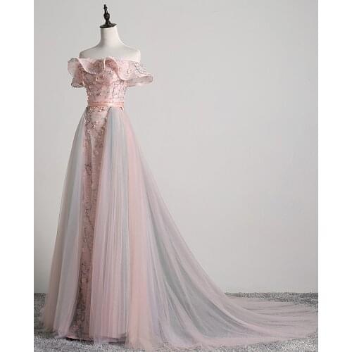 Pink flower petals veil tail gown long dress vintage medieval dress Renaissance princess Victoria dress