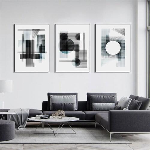 Modern Abstract Geometry Blending Canvas Painting Posters and Prints Wall Pictures for Living Room Modern Decoration for Bedroom